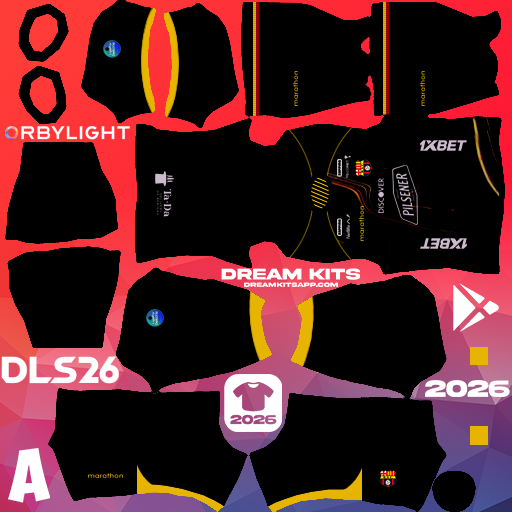 Kit / Uniforme Visita SC Barcelona 2026 Dream League Soccer / DLS 2026 512x512 PNG
