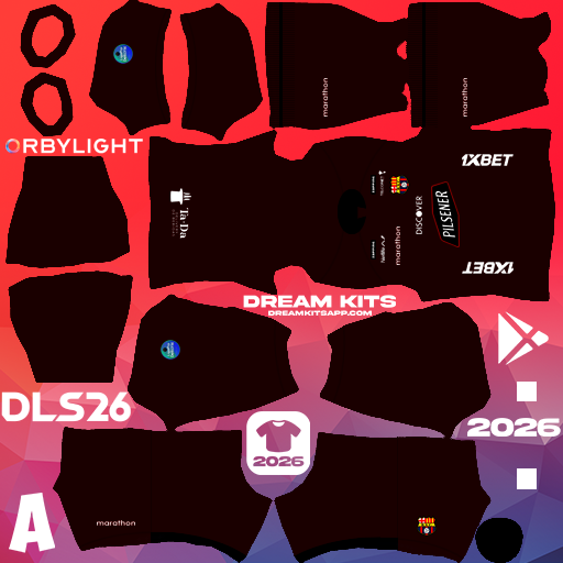 Kit / Uniforme Portero Local SC Barcelona 2026 Dream League Soccer / DLS 2026 512x512 PNG