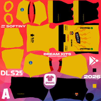 Kit Home SC Barcelona 2025 Dream League Soccer / DLS 2025