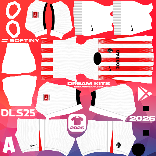 Kit Home SC Freiburg 2025-2026 Dream League Soccer / DLS 2025 512x512 PNG
