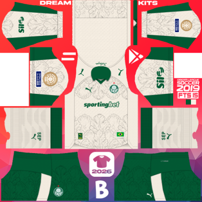 Kit Away SE Palmeiras 2025 Dream League Soccer 2019 DLS / FTS