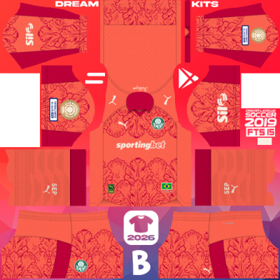 Kit GK Away SE Palmeiras 2025 Dream League Soccer 2019 DLS / FTS