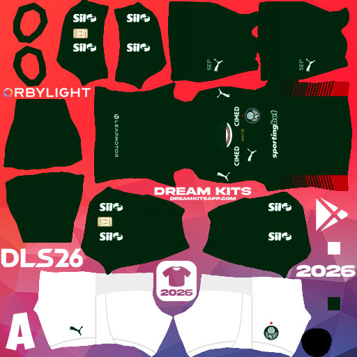 Kit / Uniforme Local SE Palmeiras 2026 Dream League Soccer / DLS 2026 512x512 PNG