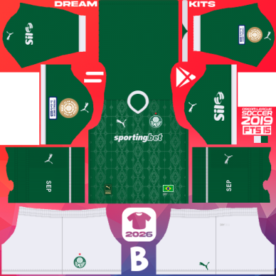 Kit Home SE Palmeiras 2025 Dream League Soccer 2019 DLS / FTS