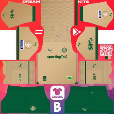 Kit Third SE Palmeiras 2025 Dream League Soccer 2019 DLS / FTS