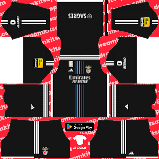 SL Benfica Away kit 2023-2024 Dream League Soccer 2019 / FTS