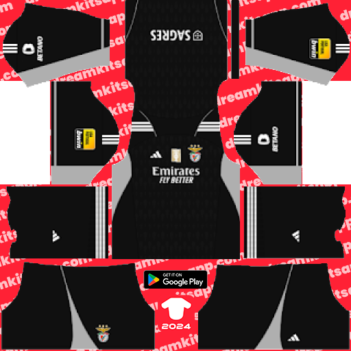 SL Benfica GK Away kit 2023-2024 Dream League Soccer 2019 / FTS