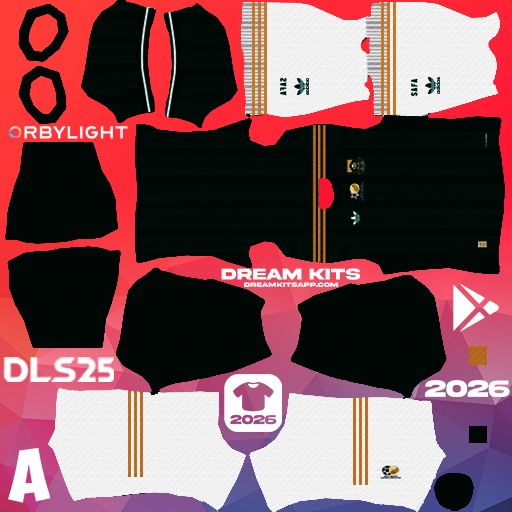 Kit / Uniforme Visita South Africa 2026 Dream League Soccer / DLS 2026 512x512 PNG