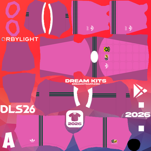 Kit / Équipement Gardien de but Extérieur South Africa 2026 Dream League Soccer / DLS 2026 512x512 PNG
