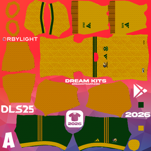 Kit Home South Africa 2026 Dream League Soccer / DLS 2026 512x512 PNG