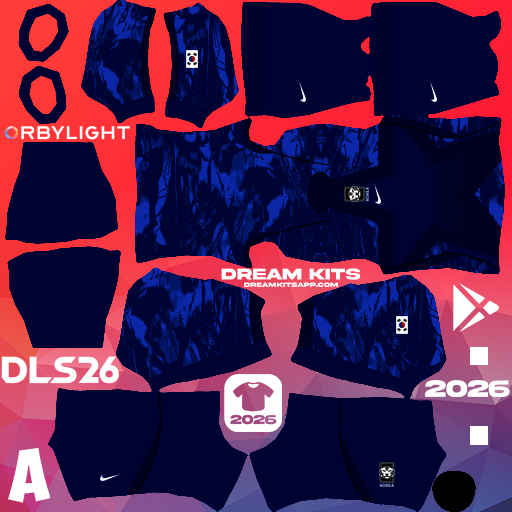 Kit Goalkeeper Away South Korea 2026 Dream League Soccer / DLS 2026 512x512 PNG