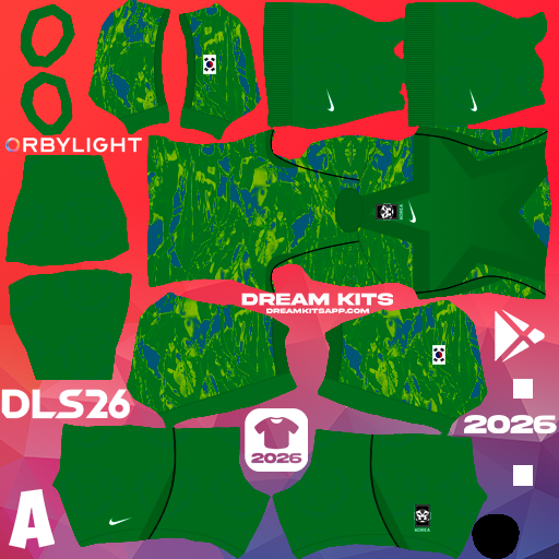 Kit Goalkeeper Home South Korea 2026 Dream League Soccer / DLS 2026 512x512 PNG