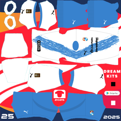 Kit / Equipamento Visitante Sporting Cristal 2025 Dream League Soccer / DLS 2025