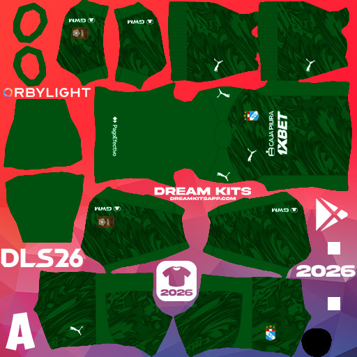 Kit / Équipement Gardien de but Extérieur Sporting Cristal 2026 Dream League Soccer / DLS 2026 512x512 PNG
