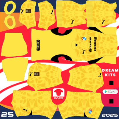 Kit / Equipamento GOL Titular Sporting Cristal 2025 Dream League Soccer / DLS 2025