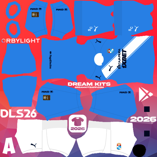 Kit / Equipamento Titular Sporting Cristal 2026 Dream League Soccer / DLS 2026 512x512 PNG
