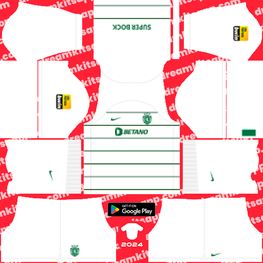 Kit / Uniforme Visitante Sporting Lisboa 2023-2024 Dream League Soccer 2019 / FTS