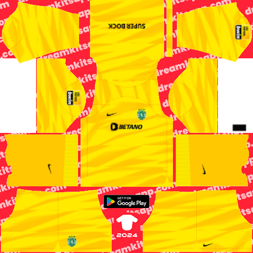 Kit / Uniforme POR Tercero Sporting Lisboa 2023-2024 Dream League Soccer 2019 / FTS