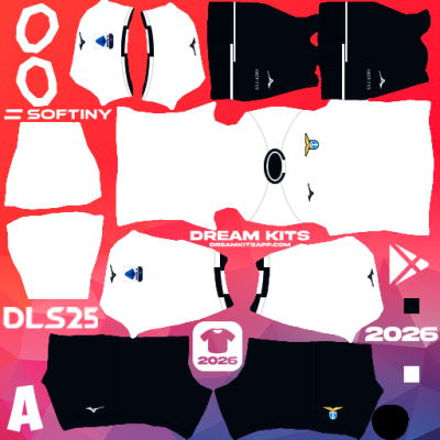 Kit / Uniforme Visita SS Lazio 2025-2026 Dream League Soccer / DLS 2025