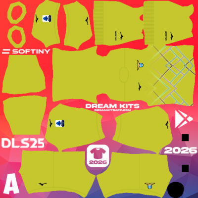 Kit / Uniforme POR Tercero SS Lazio 2025-2026 Dream League Soccer / DLS 2025