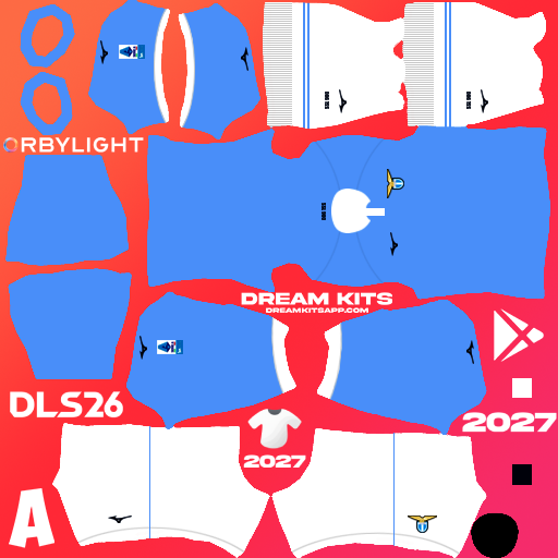 Kit Home SS Lazio 2026-2027 Dream League Soccer / DLS 2026 512x512 PNG