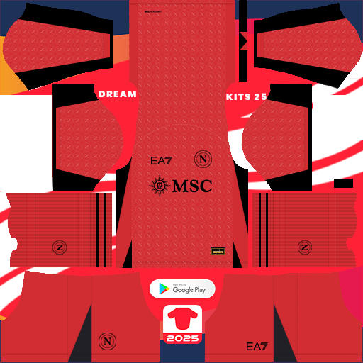 Kit / Uniforme POR Visitante SSC Napoli 2024-2025 Dream League Soccer 2019 / FTS