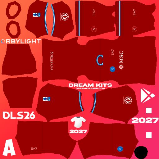 Kit / Equipamento Terceiro SSC Napoli 2026-2027 Dream League Soccer / DLS 2026 512x512 PNG
