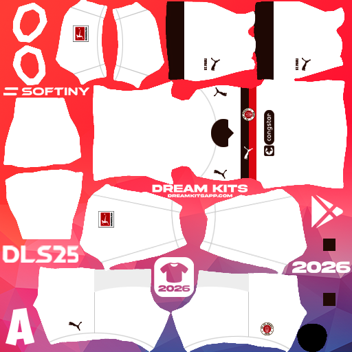 Kit Away St Pauli II 2025-2026 Dream League Soccer / DLS 2025 512x512 PNG