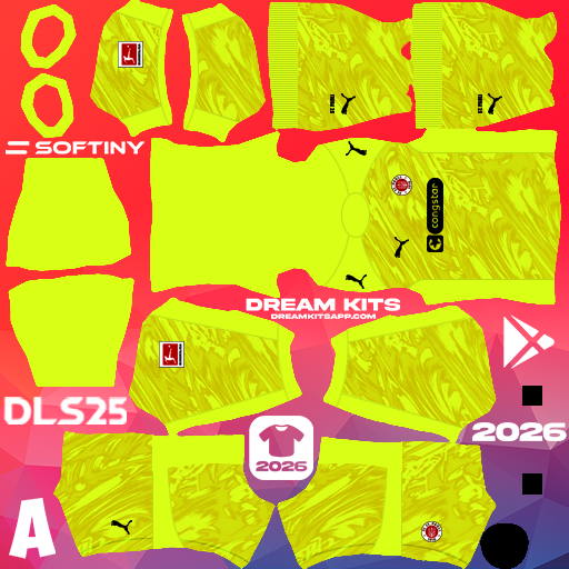 Kit GK Third St Pauli II 2025-2026 Dream League Soccer / DLS 2025 512x512 PNG