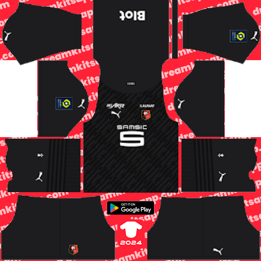 Stade Rennais GK Away kit 2023-2024 Dream League Soccer 2019 / FTS