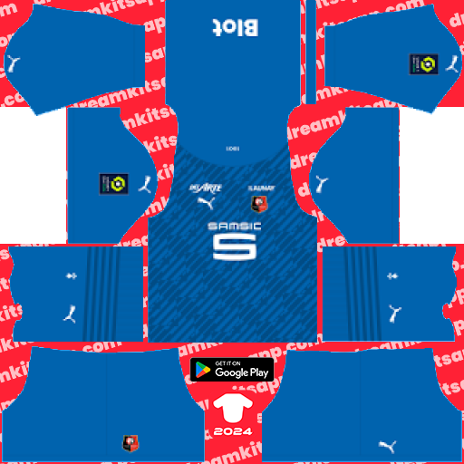 Stade Rennais GK Home kit 2023-2024 Dream League Soccer 2019 / FTS