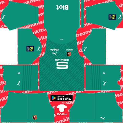 Stade Rennais GK Third kit 2023-2024 Dream League Soccer 2019 / FTS