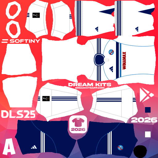 Kit Away Strasbourg 2025-2026 Dream League Soccer / DLS 2025 512x512 PNG