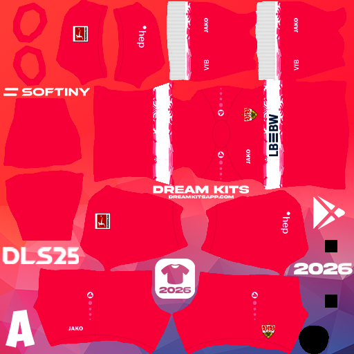 Kit GK Home Stuttgart 2025-2026 Dream League Soccer / DLS 2025 512x512 PNG