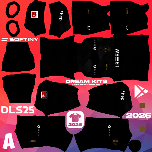 Kit Third Stuttgart 2025-2026 Dream League Soccer / DLS 2025 512x512 PNG