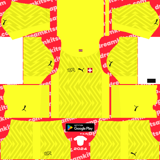 Switzerland GK Home kit 2024 Dream League Soccer 2019 / FTS