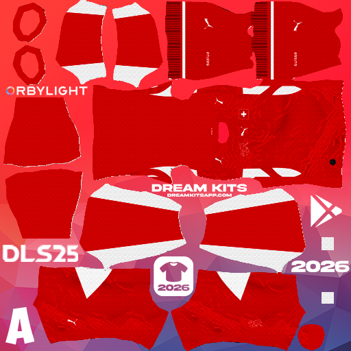 Kit / Uniforme Local Switzerland 2026 Dream League Soccer / DLS 2026 512x512 PNG