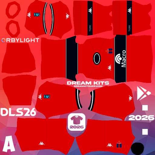 Kit / Uniforme Tercero Tigre 2026 Dream League Soccer / DLS 2026 512x512 PNG