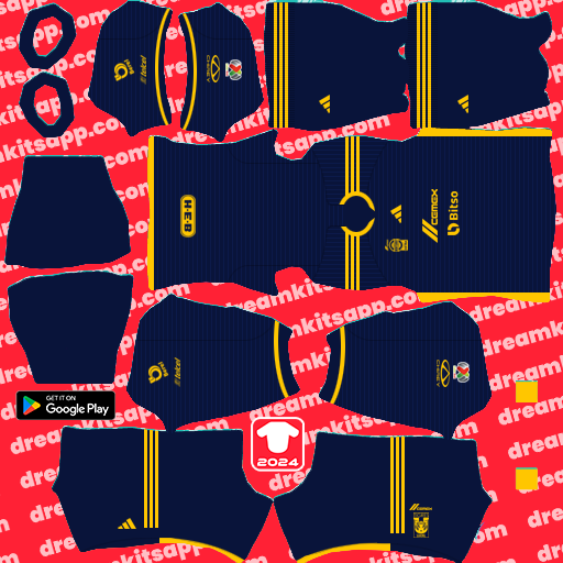 Tigres Away kit 2023-2024 Dream League Soccer 2025