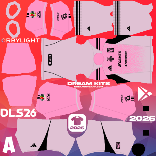 Kit / Equipamento Goleiro Visitante Tigres 2025-2026 Dream League Soccer / DLS 2026 512x512 PNG