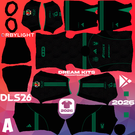 Kit / Equipamento Terceiro Tigres 2025-2026 Dream League Soccer / DLS 2026 512x512 PNG