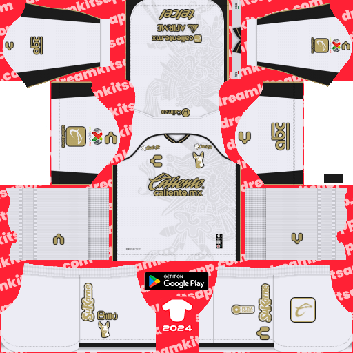 Kit / Uniforme Visitante Tijuana 2024-2025 Dream League Soccer 2019 / FTS