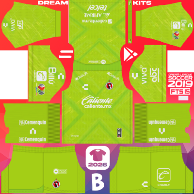 Kit / Equipamento GOL Visitante Tijuana 2025-2026 Dream League Soccer 2019 DLS / FTS