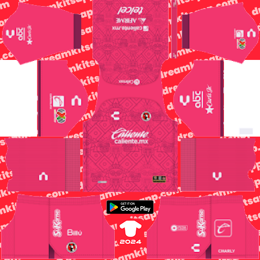 Kit / Uniforme POR Local Tijuana 2023-2024 Dream League Soccer 2019 / FTS