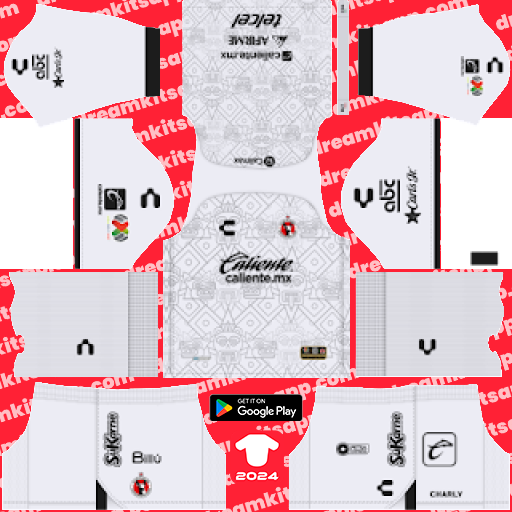 Kit / Uniforme POR Tercero Tijuana 2023-2024 Dream League Soccer 2019 / FTS