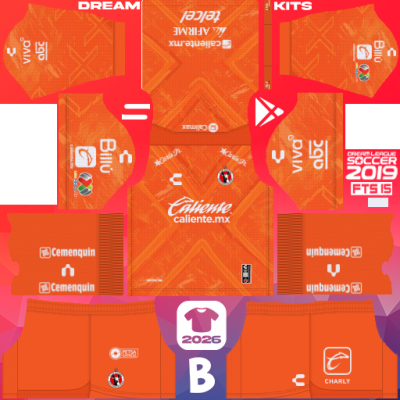 Kit / Equipamento GOL Terceiro Tijuana 2025-2026 Dream League Soccer 2019 DLS / FTS