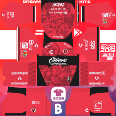 Kit / Equipamento Titular Tijuana 2025-2026 Dream League Soccer 2019 DLS / FTS