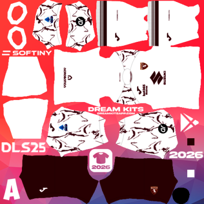 Kit / Uniforme Visita Torino FC 2025-2026 Dream League Soccer / DLS 2025