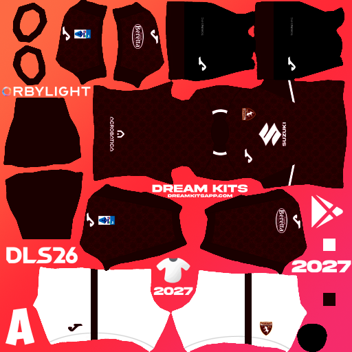 Kit / Equipamento Titular Torino FC 2026-2027 Dream League Soccer / DLS 2026 512x512 PNG