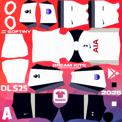 Kit Home Tottenham 2025-2026 Dream League Soccer / DLS 2025